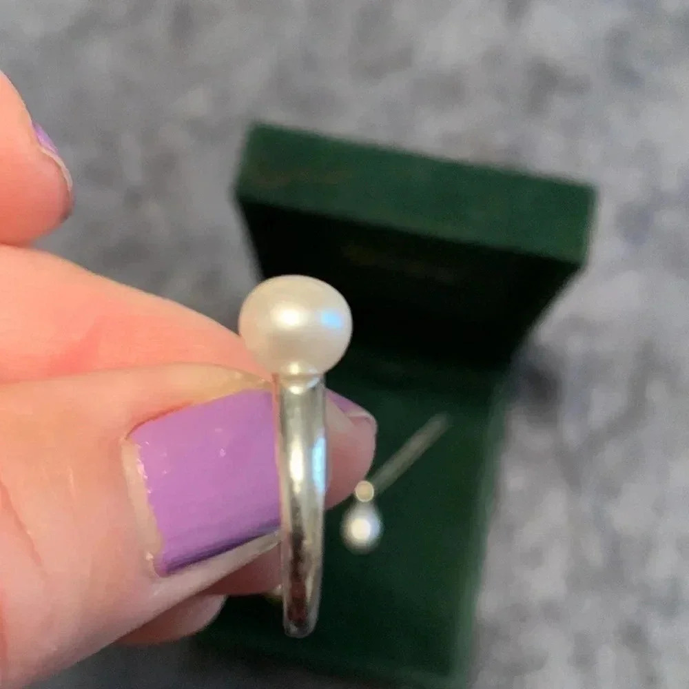 Freshwater Pearl Pendant & Ring Set 925 SS - Picture 4 of 14